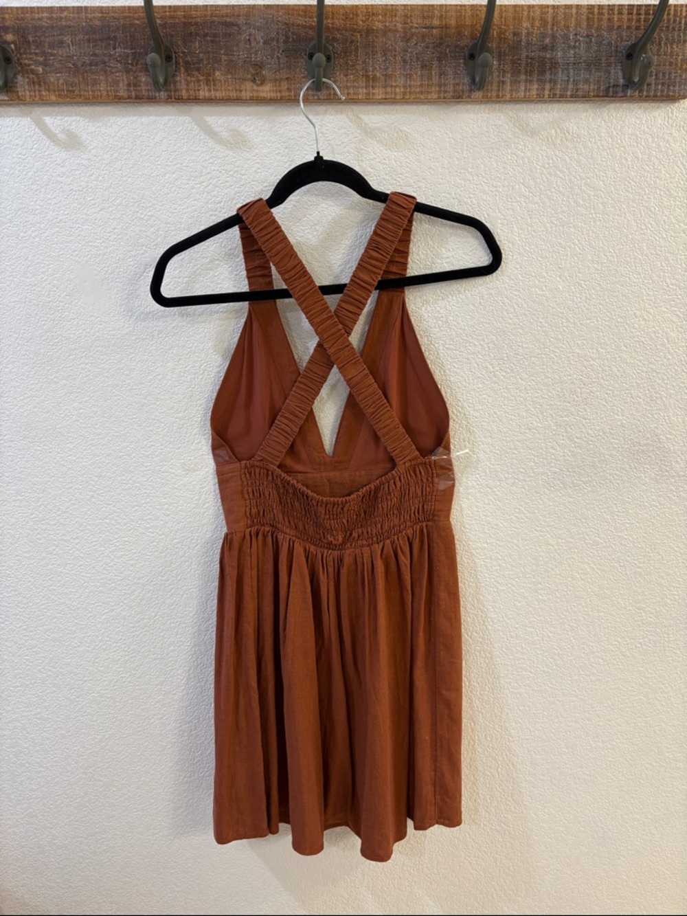 Rust Halter Mini Dress - Picture 2 of 6